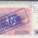 BILLETE BOSNIA HERZEGOVINA 100.000 DINARA 1993 P-34b