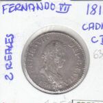 CRE3277 MONEDA ESPAÑA FERNANDO VII 2 REALES 1819 CADIZ PLATA MBC