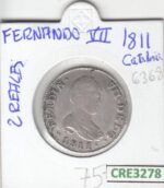 CRE3278 MONEDA ESPAÑA FERNANDO VII 2 REALES 1811 CALABRIA BC