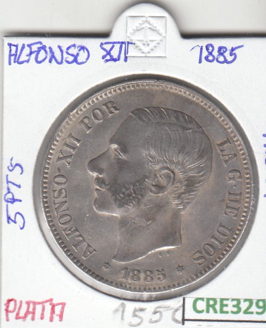 imagen-13-18529.jpg CRE3292 MONEDA ESPAÑA ALFONSO XII 5 PESETAS 1885 PLATA MBC - Imagen 1