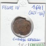 CRE3313 MONEDA ESPAÑA FELIPE IV 1641 CURIOSO RESELLO BC