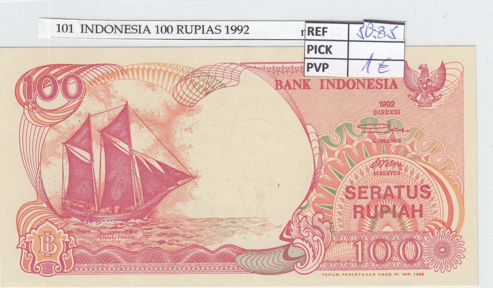 imagen-13-19059.jpg BILLETE INDONESIA 100 RUPIAS 1999 (92) P-127a - Imagen 1