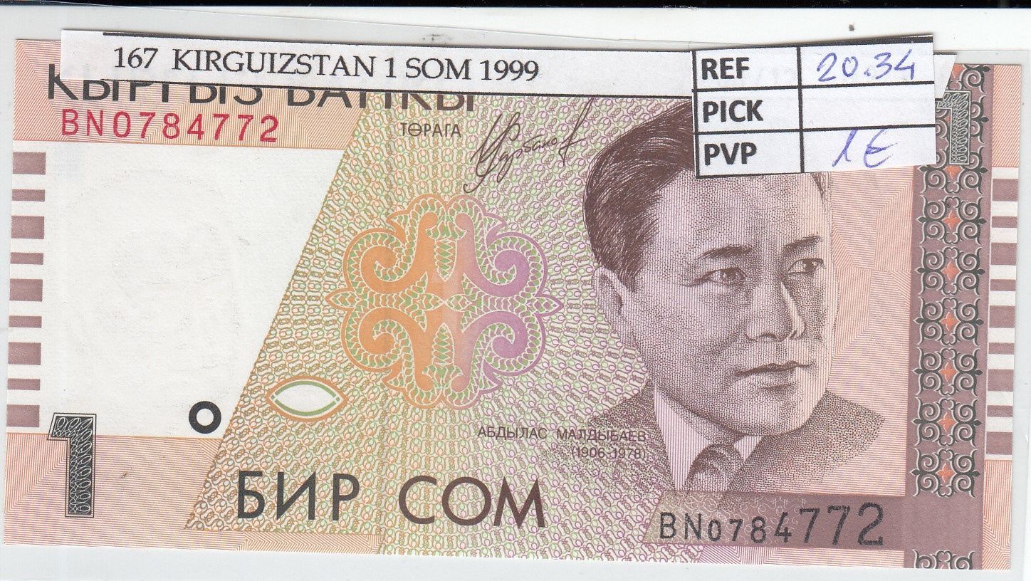 imagen-13-19067.jpg CRJ0167 BILLETE KIRGUISTAN 1 SOMONI 1999 P-15a - Imagen 1