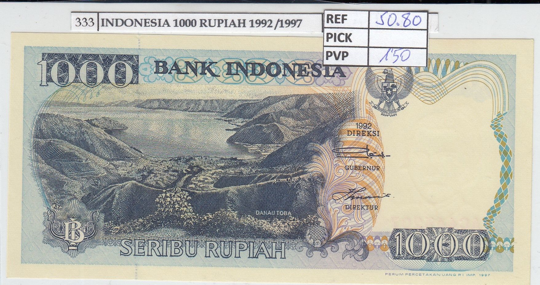 imagen-13-19080.jpg BILLETE INDONESIA 1000 RUPIAS 1997 (92) P-129f - Imagen 1