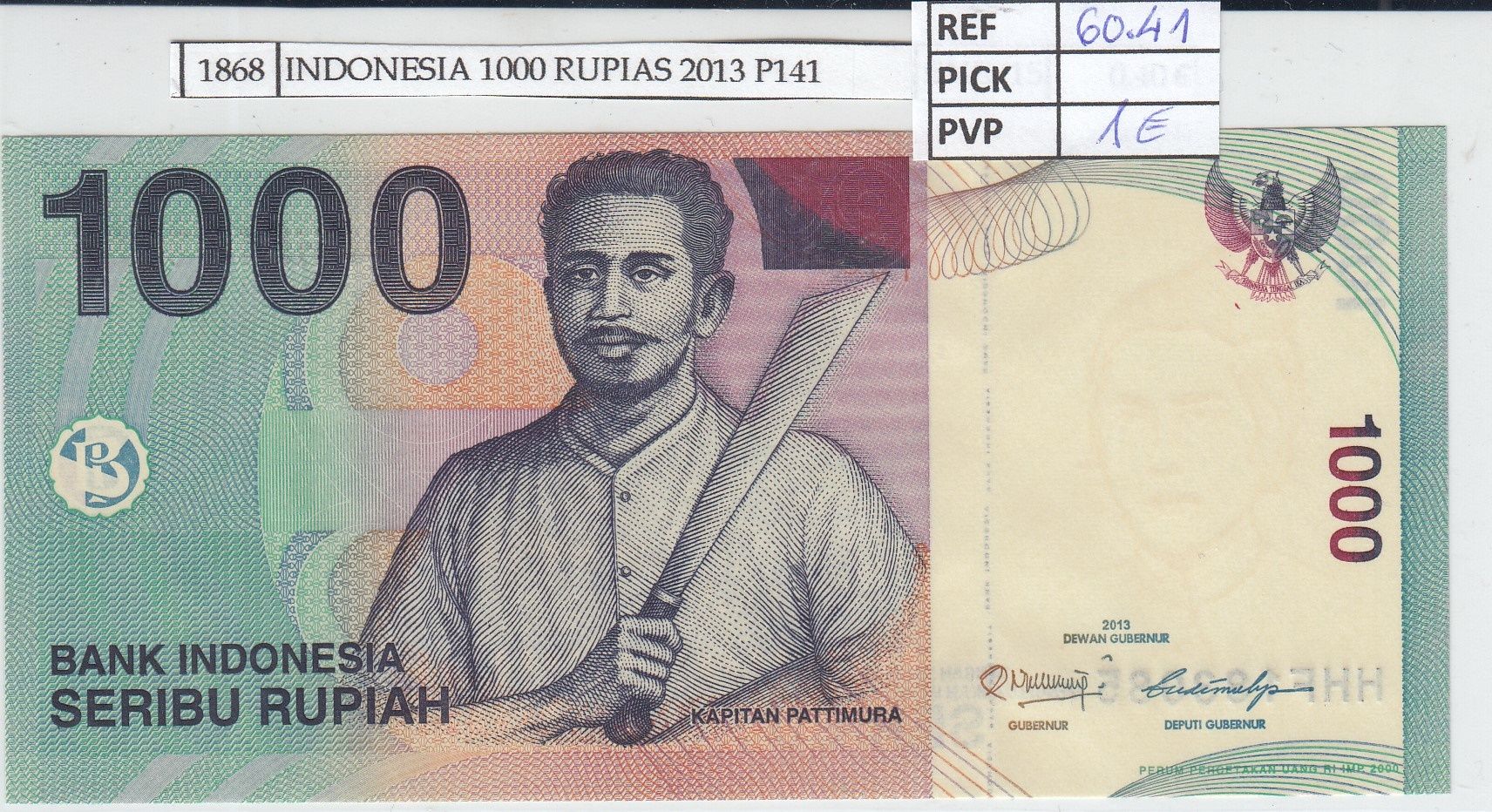 imagen-13-19180.jpg BILLETE INDONESIA 1000 RUPIAS 2013 P-141m - Imagen 1