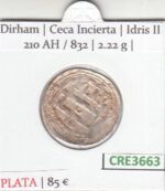 CRE3663 MONEDA ALMOHADE DIRHAM  VER DESCRIPCION EN FOTO PLATA
