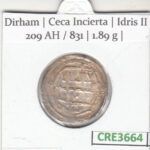 CRE3664 MONEDA ALMOHADE DIRHAM  VER DESCRIPCION EN FOTO PLATA