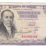CRBS1243 BILLETE ESPAÑA 25 PESETAS 1946 BC+
