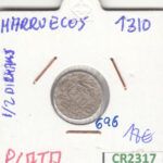 CR2317 MONEDA MARRUECOS 1/2 DIRHAM 1320 PLATA MBC