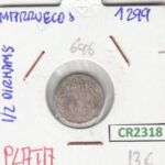 CR2318 MONEDA MARRUECOS 1/2 DIRHAM 1299 PLATA MBC
