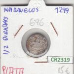 CR2319 MONEDA MARRUECOS 1/2 DIRHAM 1299 PLATA MBC