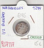 CR2319 MONEDA MARRUECOS 1/2 DIRHAM 1299 PLATA MBC