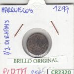 CR2320 MONEDA MARRUECOS 1/2 DIRHAM 1299 PLATA BRILLO ORIGINAL MBC