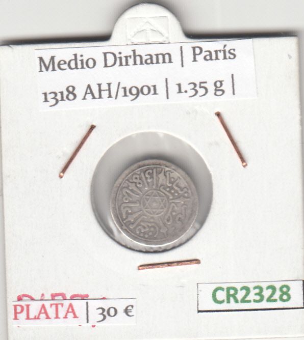 imagen-13-19699.jpg CR2328 MONEDA MARRUECOS 1/2 DIRHAM VER DESCRIPCION EN FOTO EBC - Imagen 1