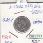 CRE3693 MONEDA ESPAÑA 50 CENTIMOS ALFONSO XIII 1900 SMV PLATA