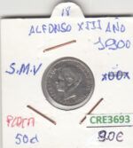 CRE3693 MONEDA ESPAÑA 50 CENTIMOS ALFONSO XIII 1900 SMV PLATA