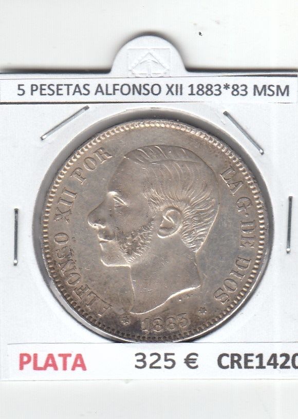 imagen-13-19799.jpg CRE1420 MONEDA ESPAÑA 5 PESETAS ALFONSO XII 1883*83 MSM MBC+ BRILLO ORIGINAL - Imagen 1