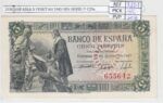 BILLETE ESPAÑA 5 PESETAS 1945 SIN SERIE P-129a SIN CIRCULAR