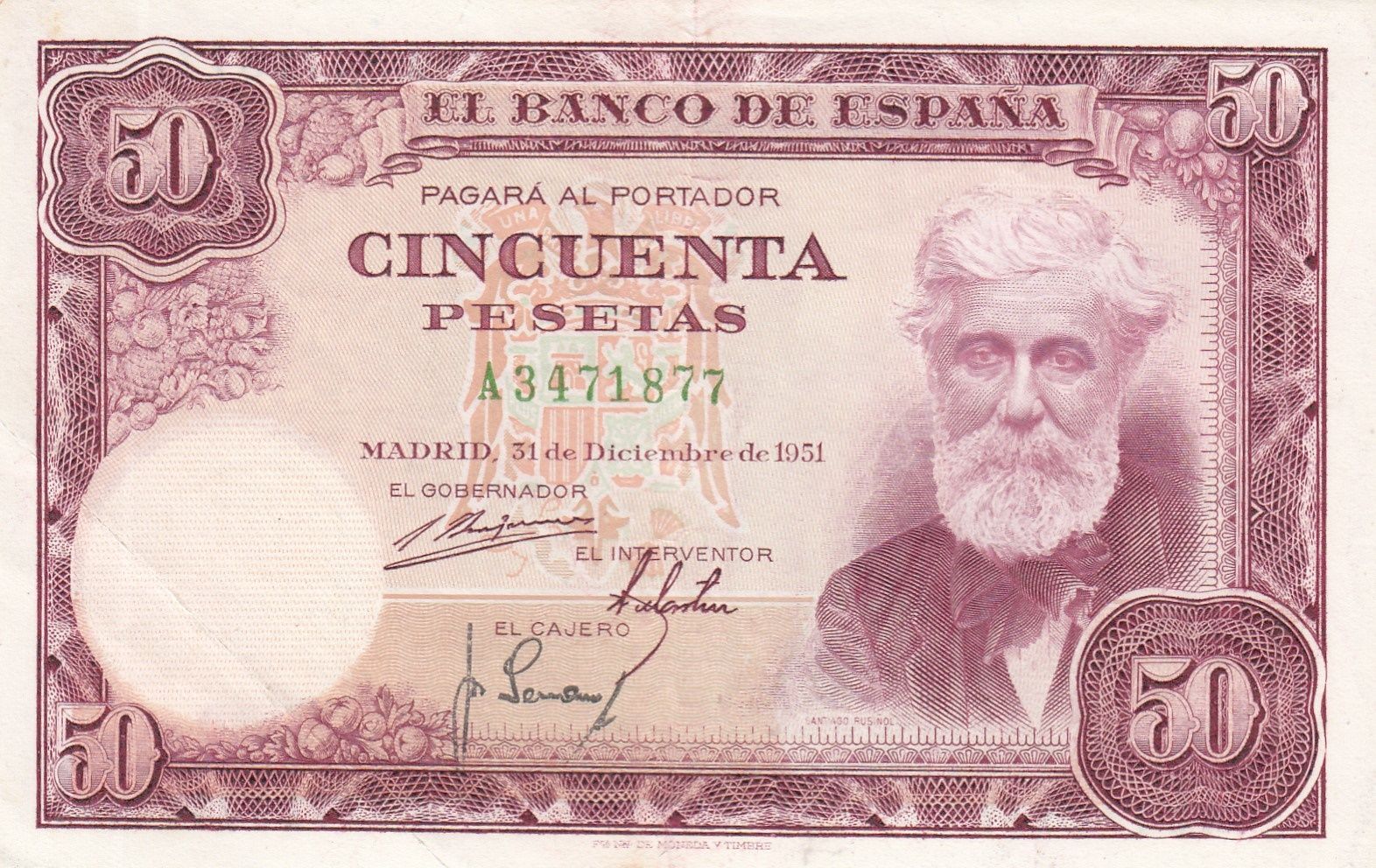 imagen-13-19852.jpg CRBS1306 BILLETE ESPAÑA 50 PESETAS 1951 SERIE A EBC - Imagen 1