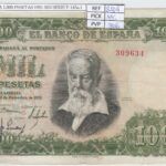 BILLETE ESPAÑA 1000 PESETAS 1951 SIN SERIE P-143a.1 MBC