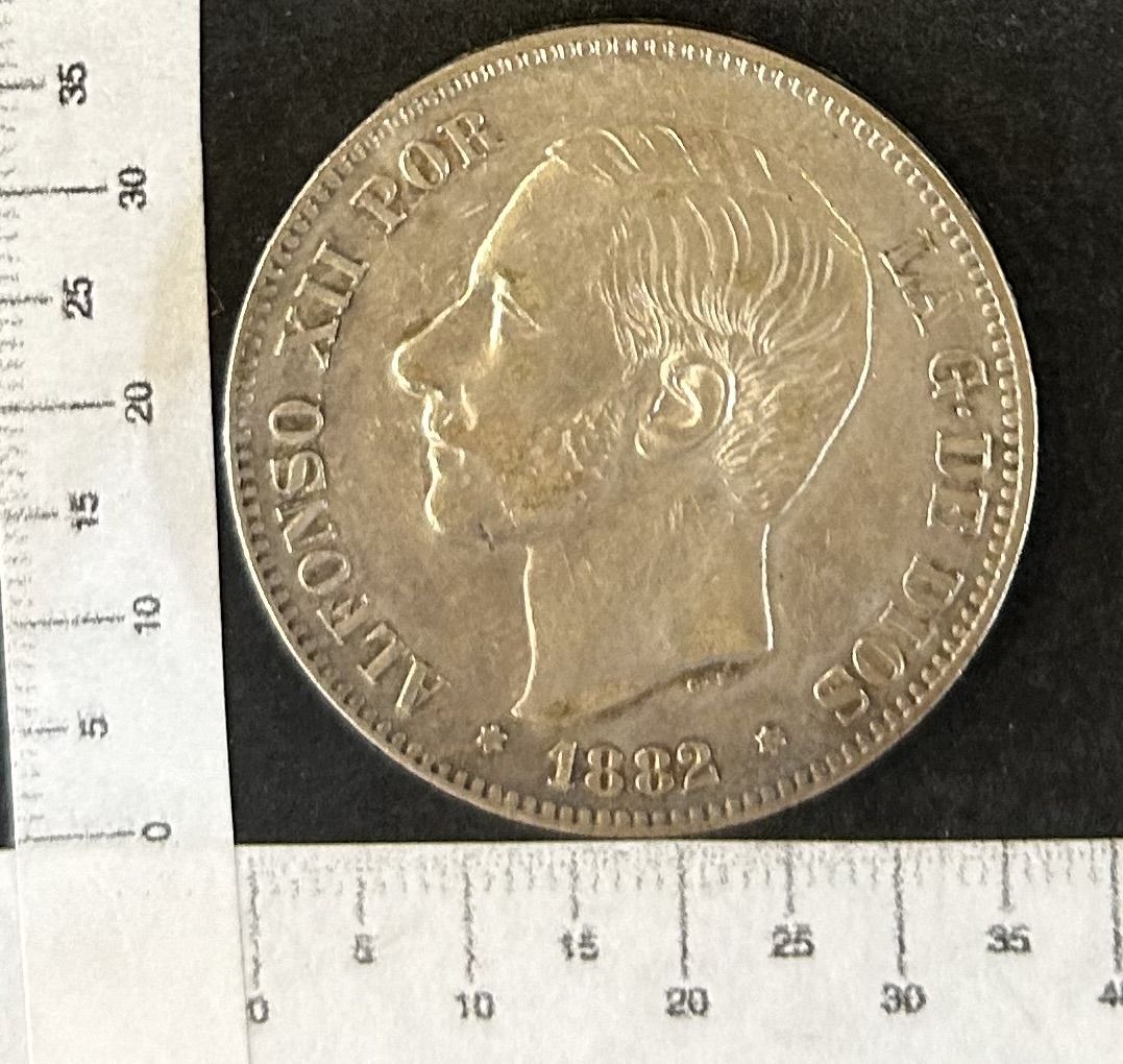 imagen-13-19967.jpg CRBAN344 MONEDA ESPAÑA 5 PESETAS ALFONSO XII 1882 *18*87 MSM PLATA - Imagen 1