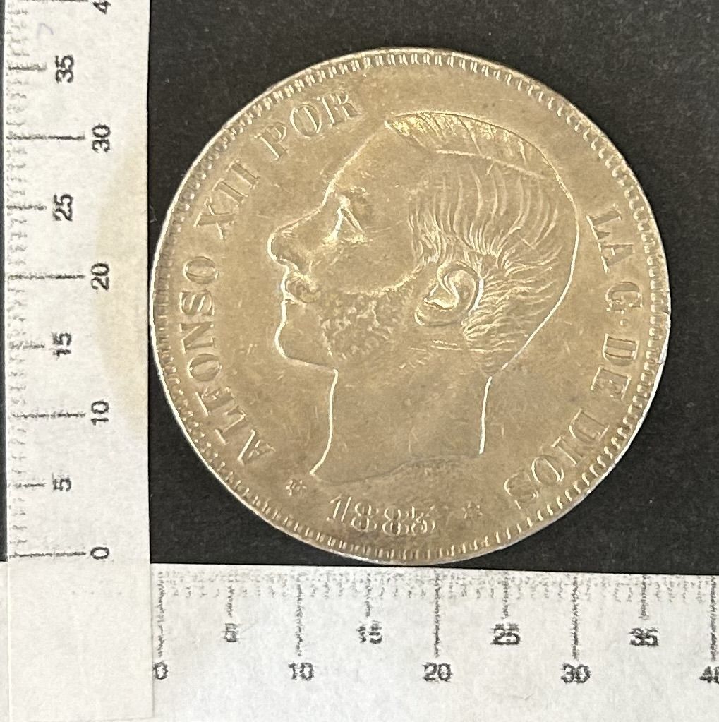 imagen-13-19968.jpg CRBAN345 MONEDA ESPAÑA 5 PESETAS ALFONSO XII 1883 *18*85 MSM PLATA - Imagen 1