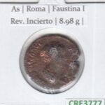 CRE3777 MONEDA ROMANA AS ROMA FAUSTINA REV. INCIERTO