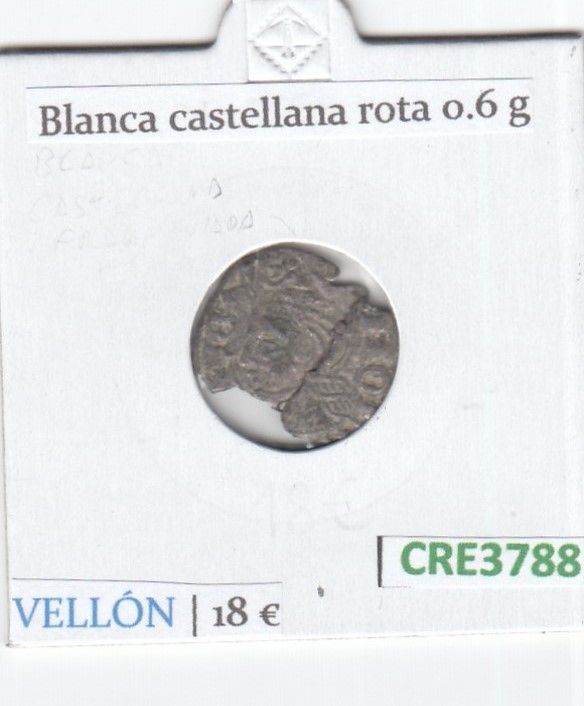 imagen-13-20039.jpg CRE3788 MONEDA ESPAÑA BLANCA CASTELLANA ROTA VELLON - Imagen 1