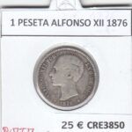 CRE3850 MONEDA ESPAÑA 1 PESETA ALFONSO XII 1876 PLATA BC