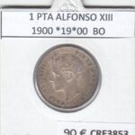 CRE3853 MONEDA ESPAÑA 1 PESETA ALFONSO XIII 1900 *19*00 PLATA BO SIN CIRCULAR