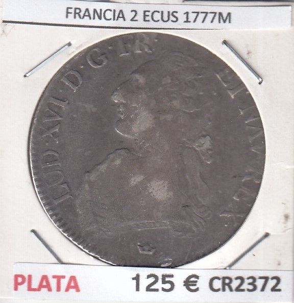 imagen-13-20257.jpg CR2372 MONEDA FRANCIA 2 ECUS 1777M MBC - Imagen 1