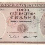 CRBX0389 BILLETE TIMOR LESTE 100 ESCUDOS 1963 MBC
