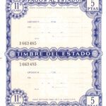 CRJ2455 ANTIGUO PAPEL TIMBRE DEL ESTADO CON DOBLE CENTRAL
