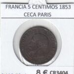 CR3404 MONEDA FRANCIA 5 CENTIMOS 1853 CECA PARIS BC