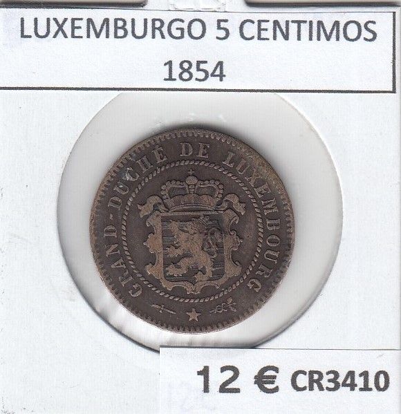 imagen-13-20496.jpg CR3410 MONEDA LUXEMBURGO 5 CENTIMOS 1854 BC - Imagen 1