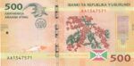 CRBX0473 BILLETE BURUNDI 500 CENT DE FRANCOS 2015 SIN CIRCULAR HAY 10 UNDS