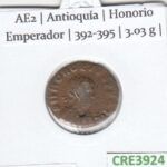 CRE3924 MONEDA ROMANA AE2 ANTIOQUIA HONORIO EMPERADOR 392-395