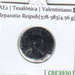 CRE3930 MONEDA  AE2 TESALONICA VALENTINIANO II REPARATIO REIPUB 378-383