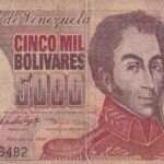 CRBX0578 BILLETE VENEZUELA 5000 BOLIVARES 1998 USADO