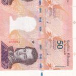 CRBX0580 LOTE 4 BILLETES VENEZUELA 50 BOLIVARES 2018 PRUEBAS SIN CIRCULAR