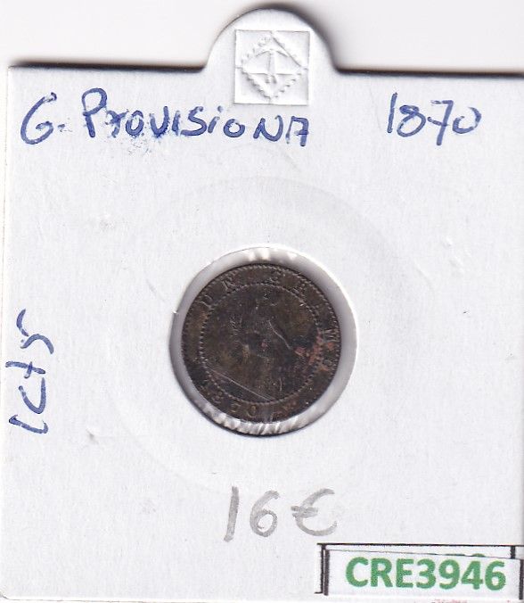 imagen-13-20695.jpg CRE3946 MONEDA ESPAÑA 1 CTS GOBIERNO PROVISIONAL 1870 COBRE BC - Imagen 1