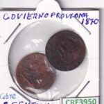 CRE3950 LOTE 2 MONEDAS ESPAÑA 2 CTS GOBIERNO PROVISIONAL 1870 COBRE MBC
