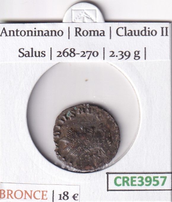 imagen-13-20746.jpg CRE3957 MONEDA ROMANA ANTONINIANO ROMA CLAUDIO II SALUS - Imagen 1