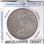 CR2697 MONEDA JAMAICA 1 DÓLAR 1982 MUNDUAL FUTBOL