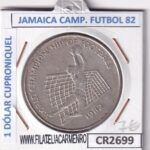 CR2699 MONEDA JAMAICA 1 DÓLAR 1982 MUNDUAL FUTBOL