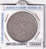 CR2699 MONEDA JAMAICA 1 DÓLAR 1982 MUNDUAL FUTBOL