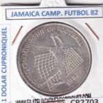 CR2703 MONEDA JAMAICA 1 DÓLAR 1982 MUNDUAL FUTBOL