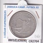 CR2704 MONEDA JAMAICA 1 DÓLAR 1982 MUNDUAL FUTBOL