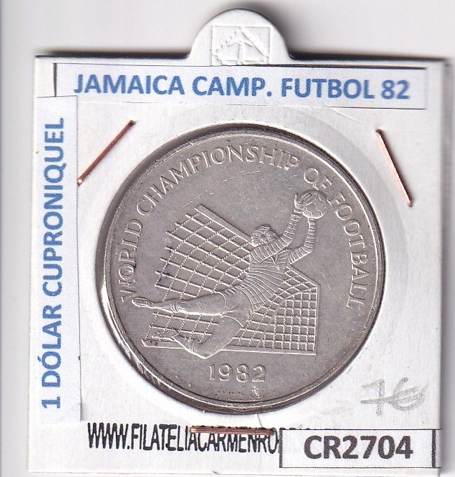 imagen-13-20843.jpg CR2704 MONEDA JAMAICA 1 DÓLAR 1982 MUNDUAL FUTBOL - Imagen 1