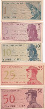CRBX0747 LOTE 5 BILLETES INDONESIA DIFERENTES